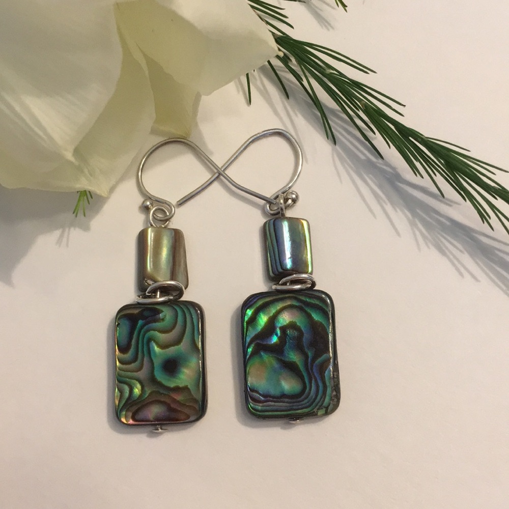 🆕Abalone shells earrings with SS hooks.